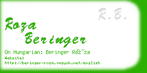 roza beringer business card